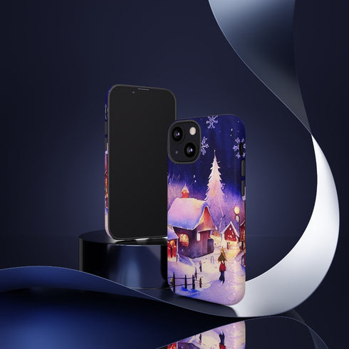 Christmas Homes in the Snow - Impact Resistant Phone Case